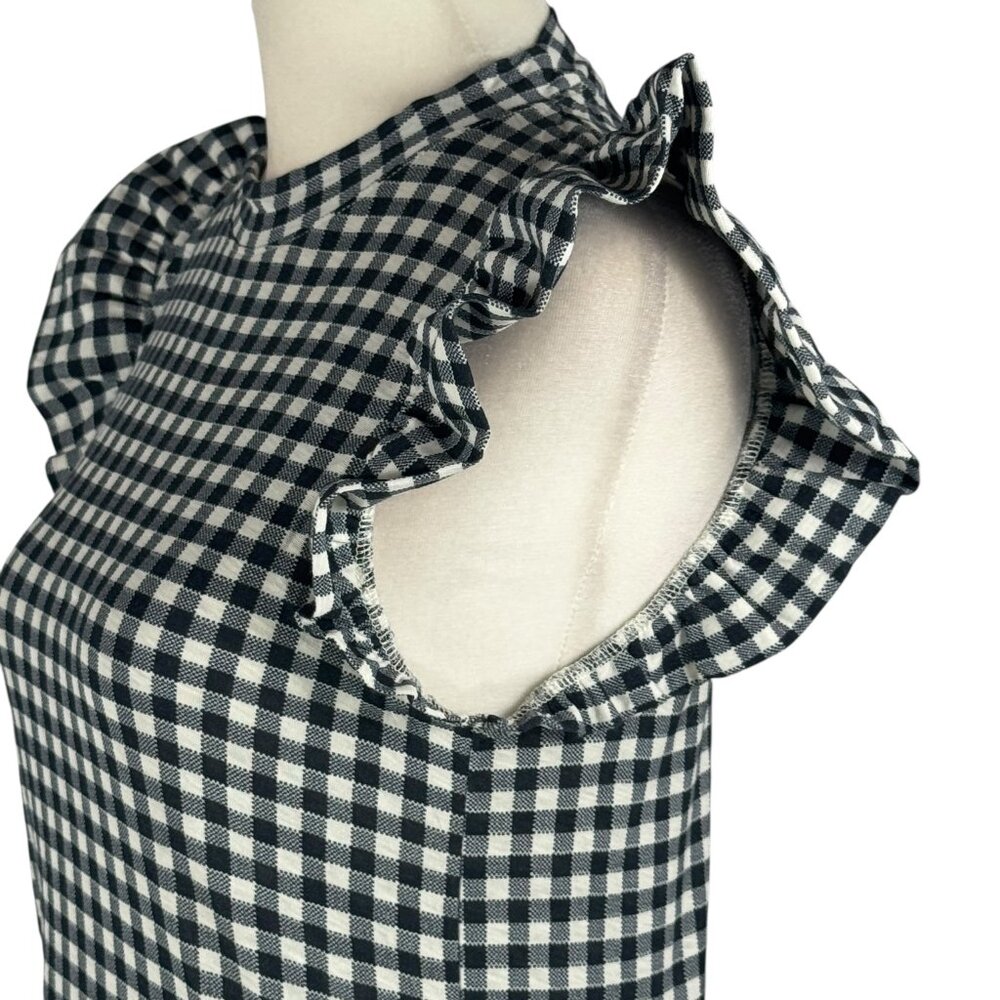 Like new NATION Paulette Tank Blue & White Gingham Ruffle Sleeve Top Size XS - Picture 10 of 12